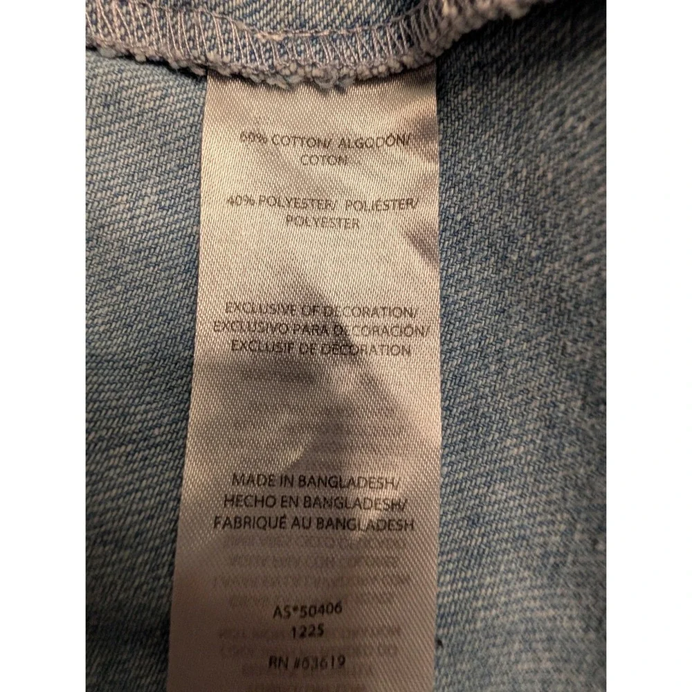 Aeropostale Kids Denim Overall Dress Light Wash Chenille Aero Patch Blue Size M